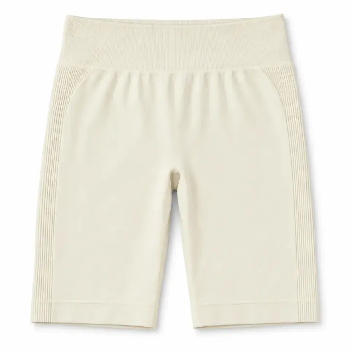 Licra corta crema de cintura alta — XL