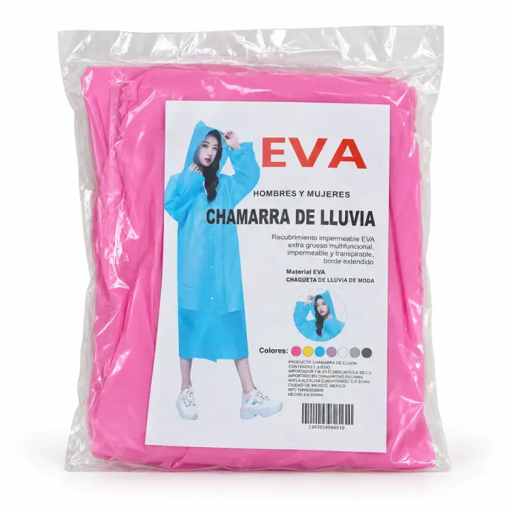 Chamarra de lluvia rosa de EVA — Sin talla indicada