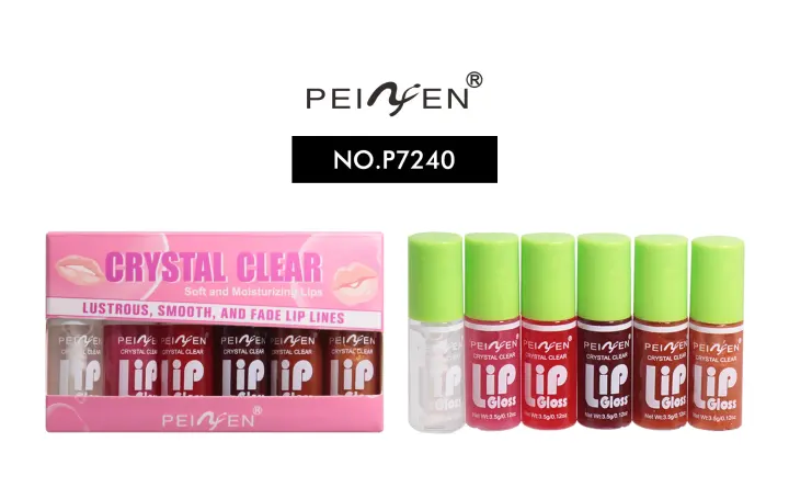 Set de 6 Brillos Labiales Hidratantes con Efecto Gloss y Shimmer - P7240