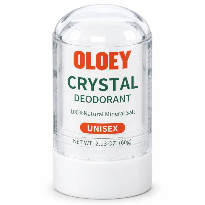 Desodorante Mineral de Alumbre Natural 60 g – Unisex - Cristal blanco OLOEY